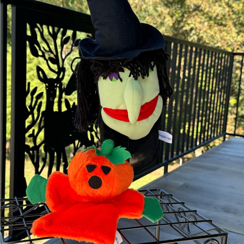 Witch and Pumpkin Hand Puppets